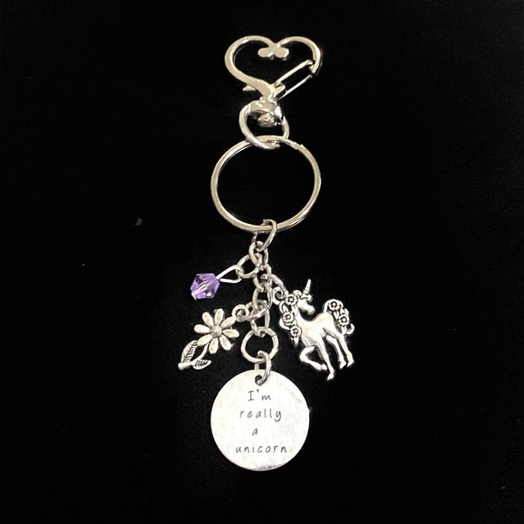 Unicorn Keychain Bag Charm May Be Personalized - Picture 2 of 7